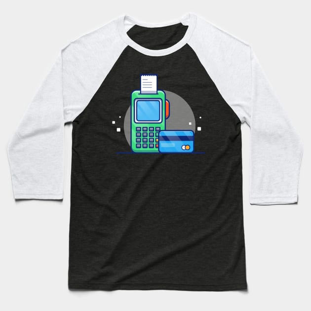 Electronic Data Capture, Receipt, And Bank Card Cartoon (2) Baseball T-Shirt by Catalyst Labs